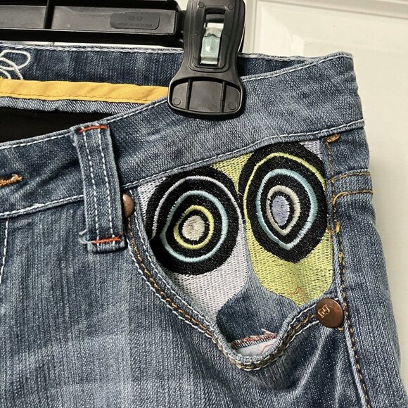 Y2K Coogi Jeans Juniors 11/12 Embroidered Funky Bootcut 2000s Low Rise - Picture 2 of 11